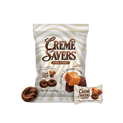 Creme Savers Chocolate and Caramel Creme 3 oz. Bag - Visit www.allcitycandy.com for great candy and delicious treats!
