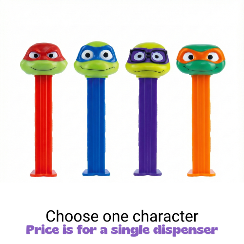 PEZ- Teenage Mutant Ninja Turtles Assortment- one dispenser/Blister Pack - Visit www.allcitycandy.com for great candy and excellent service! 