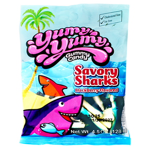Yumy Yumy Savory Sharks Gummy Candy 4.5 oz. Bag
