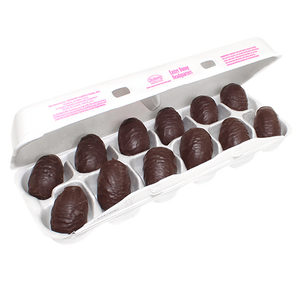 Zachary Chocolate Covered Marshmallow Eggs 12 count 5 oz. Carton - Visit www.allcitycandy.com for great candy, service and delicious treats.
