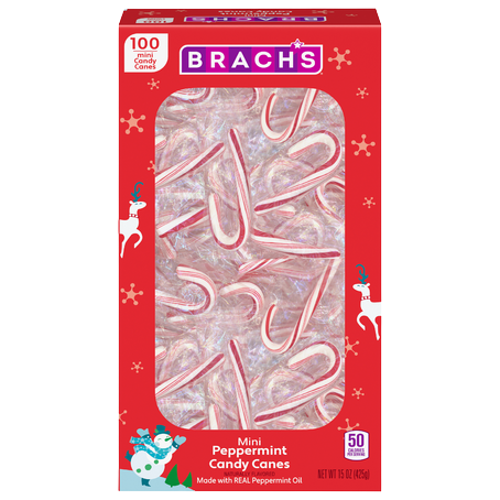 Brach's Mini Peppermint Canes 100 Count Box 15 oz. www.allcitycandy.com for fresh and delicious sweet candy treats