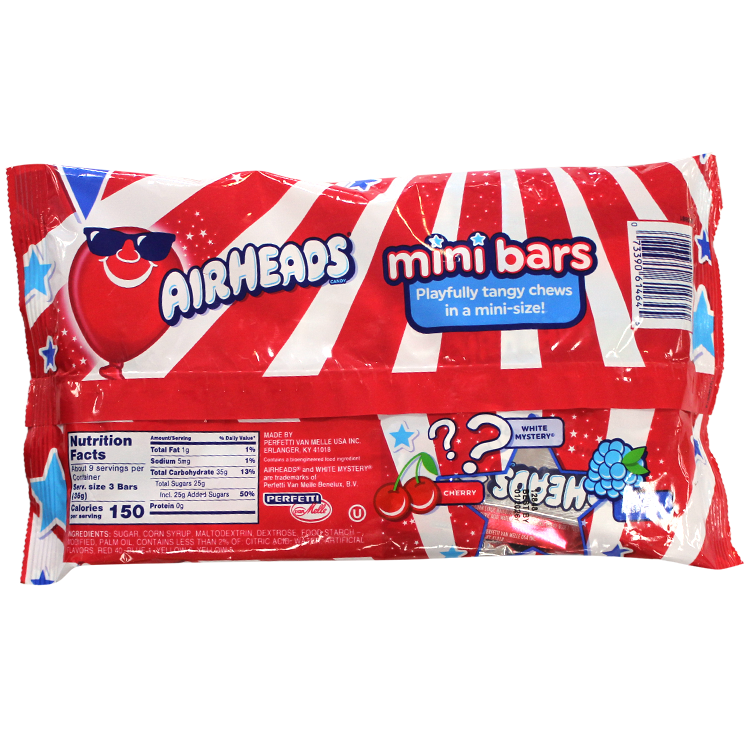 Airheads Mini Bars Assorted Red White Blue 12 oz. Bag - All City Candy