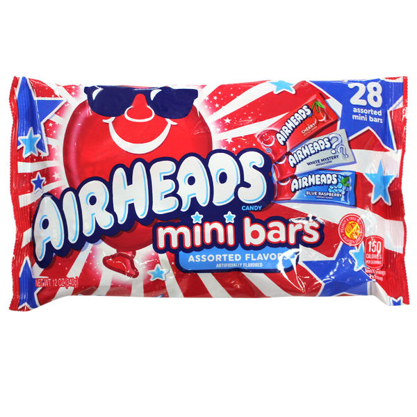 Airheads Mini Bars Assorted Red White Blue 12 oz. Bag - All City Candy