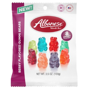 Albanese Berry Flavored Gummi Bears 3.5 oz. Bag - Visit www.allcitycandy.com for great candy and delicious treats!