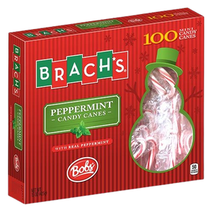 All City Candy Brach's Bob's Mini Peppermint Candy Canes Christmas Brach's Confections (Ferrara) Box of 100 For fresh candy and great service, visit www.allcitycandy.com