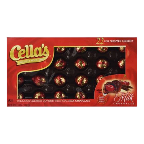 All City Candy Cella's Foil Wrapped Milk Chocolate Covered Cherries - 11-oz. Box Chocolate Tootsie Roll Industries For fresh candy and great service, visit www.allcitycandy.com