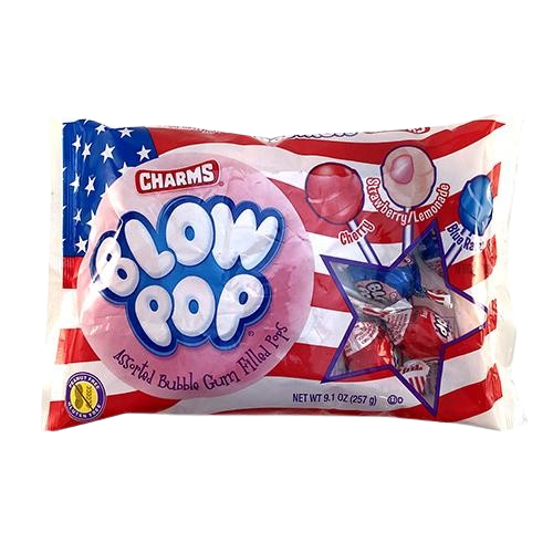 Flag Color Pops Charms Red White & Blue Flag Blow Pops - 9.1-oz. Bag - All City Candy