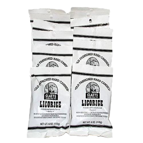 Claeys Candies Old Fashioned Licorice Hard Candy – Fat-Free, 6-Ounce Bag, Classic Round Sweets