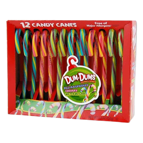 All City Candy Dum Dums Candy Canes - Box of 12 christmas Spangler For fresh candy and great service, visit www.allcitycandy.com