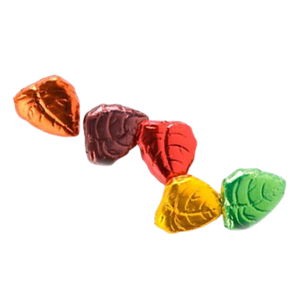 All City Candy Foiled Solid Milk Chocolate Mini Fall Leaves Bulk Bags Bulk Wrapped Madelaine Chocolate Company For fresh candy and great service, visit www.allcitycandy.com