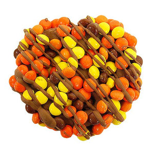 Milk Chocolate Hand Dipped Premium Reese's Pieces® Pretzel Twists 10 pc. Tube