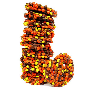 Milk Chocolate Hand Dipped Premium Reese's Pieces® Pretzel Twists 10 pc. Tube