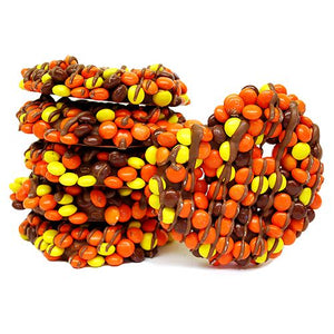 Milk Chocolate Hand Dipped Premium Reese's Pieces® Pretzel Twists 10 pc. Tube