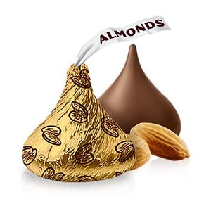All City Candy Hershey's Milk Chocolate Kisses with Almonds 4.48 oz. Bag For fresh candy and great service, visit www.allcitycandy.com