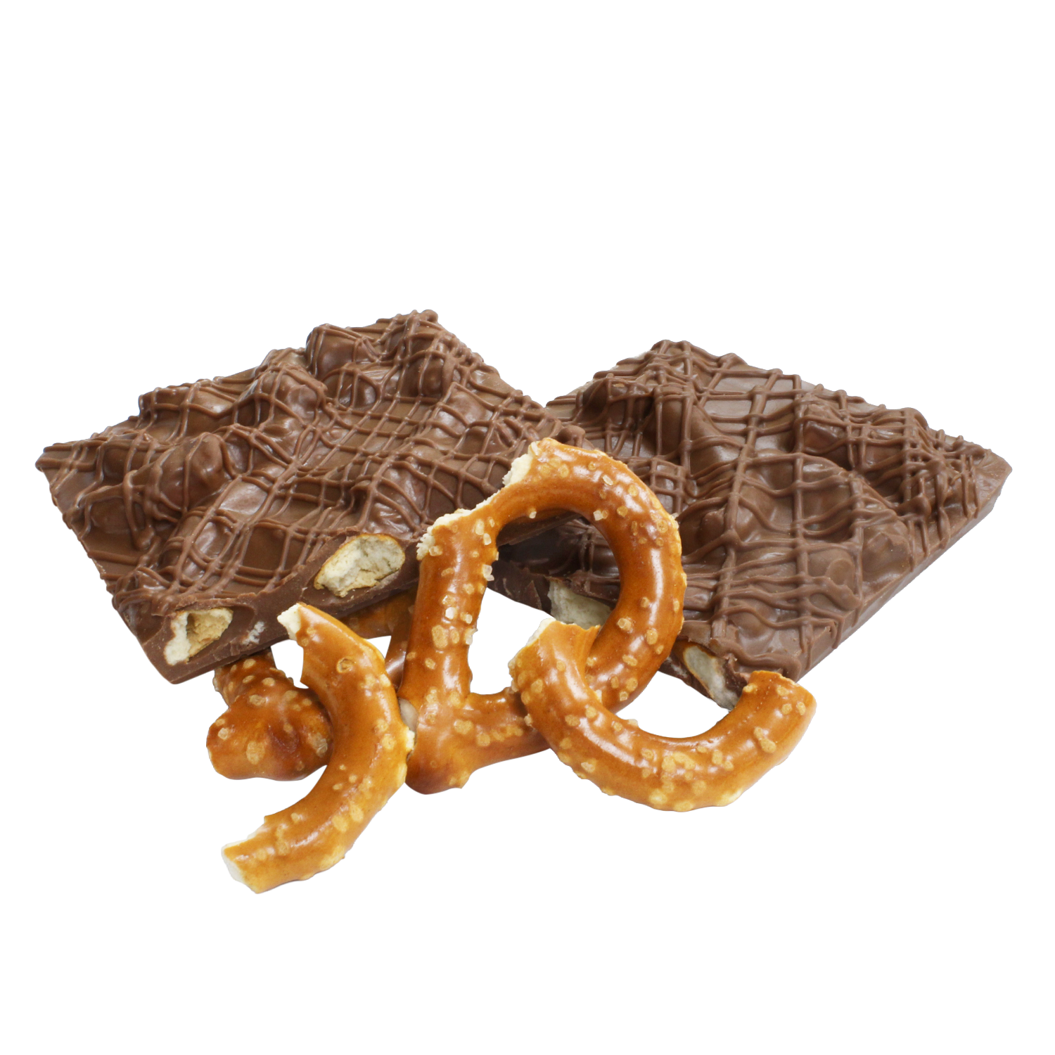 Gourmet Milk Chocolate Pretzel Bark Closeup
