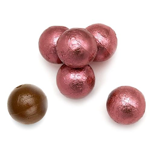 All City Candy Palmer Pink Foiled Double Chocolate Chocolate Balls - 3 LB Bulk Bag Bulk Wrapped R.M. Palmer Company For fresh candy and great service, visit www.allcitycandy.com