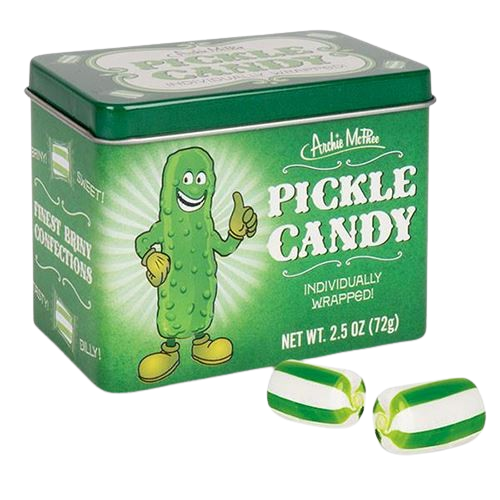 All City Candy Pickle Hard Candy - 2.5-oz. Tin Hard Archie McPhee For fresh candy and great service, visit www.allcitycandy.com
