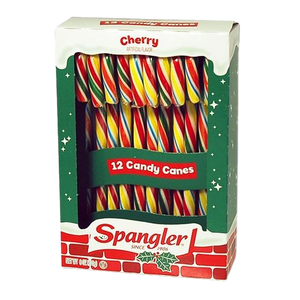 All City Candy Spangler Muliti-Color Cherry Candy Canes - Box of 12 Christmas Spangler For fresh candy and great service, visit www.allcitycandy.com