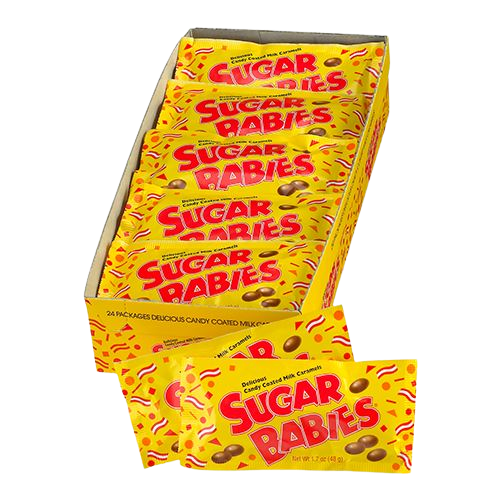 All City Candy Sugar Babies Candy Coated Caramels Caramel Candy Charms Candy (Tootsie) Case of 24 1.7-oz. Packets For fresh candy and great service, visit www.allcitycandy.com