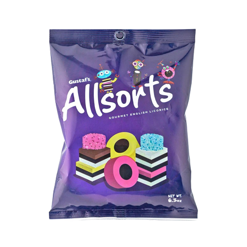 All City Candy Gustaf's Allsorts Gourmet English Licorice 6.3-oz. Bag Licorice Gerrit J. Verburg Candy For fresh candy and great service, visit www.allcitycandy.com