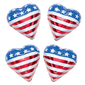 All City Candy Foiled Milk Chocolate American Hearts - 3 LB Bulk Bag Bulk Wrapped Madelaine Chocolate Company For fresh candy and great service, visit www.allcitycandy.com