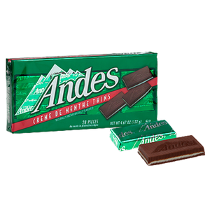 All City Candy Andes Crème de Menthe Thins - 4.67-oz. Box Chocolate Charms Candy (Tootsie) 1 Box For fresh candy and great service, visit www.allcitycandy.com