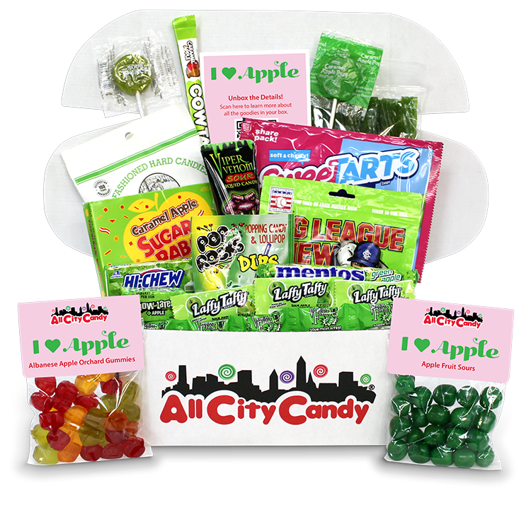 I Love Apple $30 Assortment Box - For fresh candy and great service, visit www.allcitycandy.com