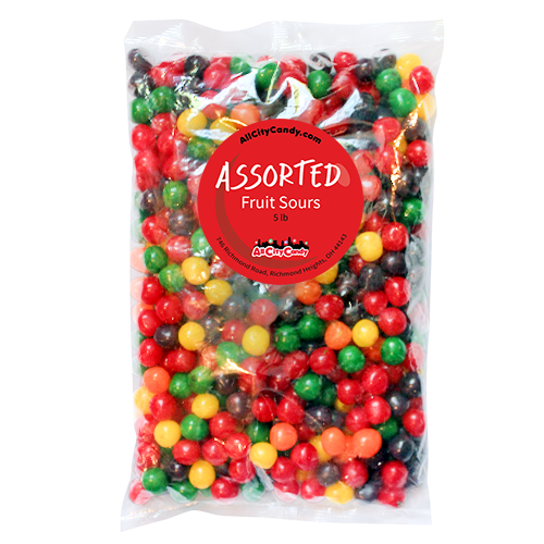 All City Candy Assorted Fruit Sours Candy - 5 LB Bulk Bag Bulk Unwrapped Sweet Candy Company For fresh candy and great service, visit www.allcitycandy.com