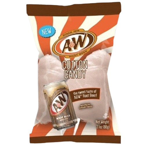 A&W Root Beer Cotton Candy 3.1 oz. Bag -  Visit www.allcitycandy.com for great candy, service and delicious treats.