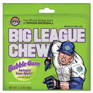 All City Candy Big League Chew Swingin' Sour Apple Bubble Gum - 2.12-oz. Bag Gum/Bubble Gum Ford Gum & Machine Company 1 Bag For fresh candy and great service, visit www.allcitycandy.com