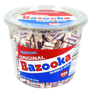 All City Candy Bazooka Original Bubble Gum - Tub of 225 For fresh candy and great service, visit www.allcitycandy.com