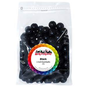 All City Candy 1" Black Gumballs Tutti Frutti 3 lb. Bulk Bag - Visit www.allcitycandy.com for great candy and delicious treats!