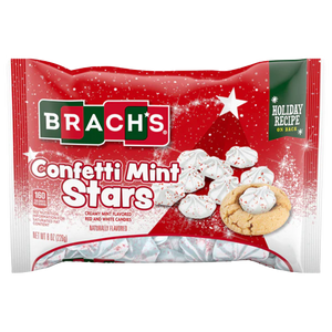 All City Candy Brach's Holiday Confetti Mint Stars 8 oz. Bag Christmas Brach's Confections (Ferrara) For fresh candy and great service, visit www.allcitycandy.com