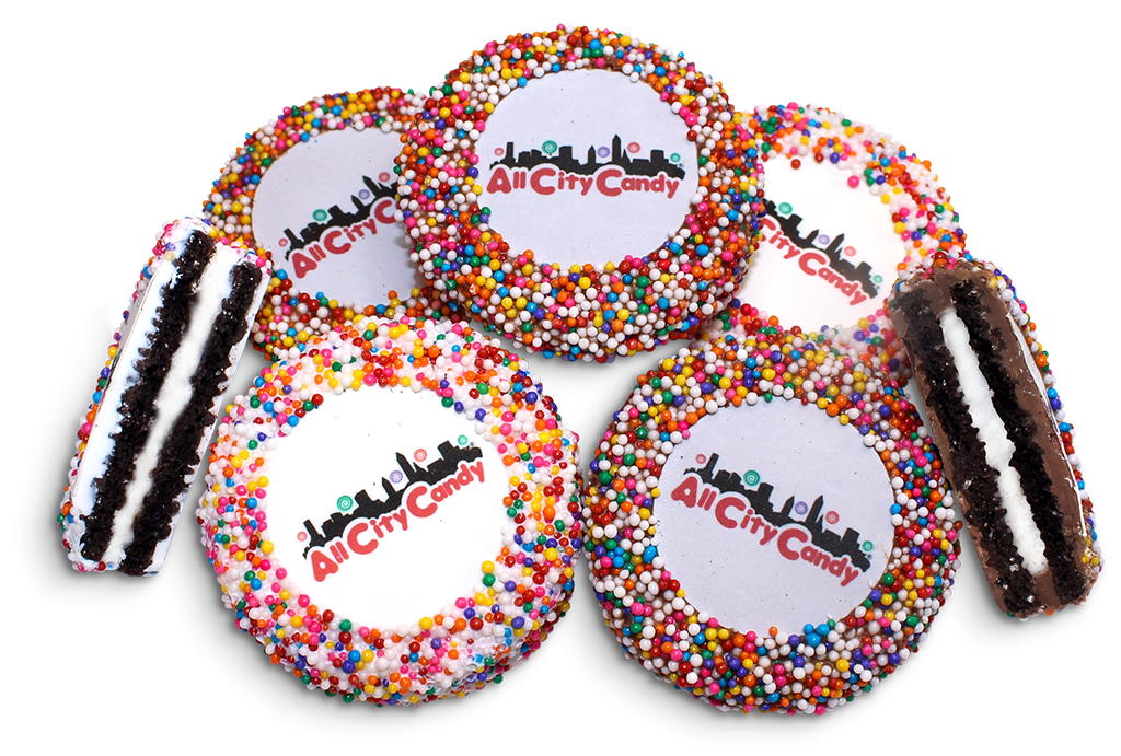 Custom logo chocolate covered Oreos from All City Candy