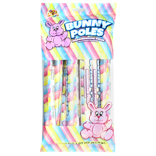 Albert's Bunny Marshmallow Poles 1.92 oz. Bag - Visit www.allcitycandy.com for great candy, service and delicious treats.