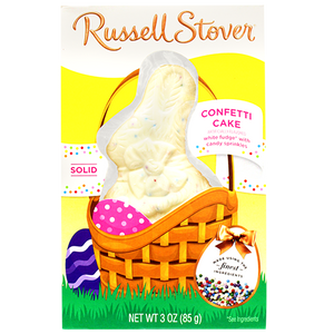 Russell Stover Confetti Cake Flat Back Rabbit 3 oz. - Visit www.allcitycandy.com for great candy, service and delicious treats.
