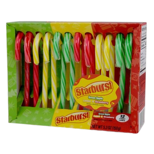 All City Candy Starburst Assorted Candy Canes 5.3 oz. (12 ct) Box Case of 12 For fresh candy and great service, visit www.allcitycandy.com