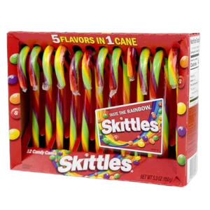 All City Candy Skittles Candy Canes 5.3 oz. (12 ct) Box Case of 12 For fresh candy and great service, visit www.allcitycandy.com