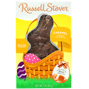 Russell Stover Milk Chocolate Caramel Rabbit 3 oz. - Visit www.allcitycandy.com for great candy, service and delicious treats.