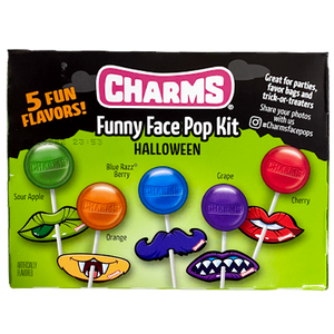 All City Candy Charms Funny Face 30 count Pop Kit 6.35 oz. Box- For fresh candy and great service, visit www.allcitycandy.com