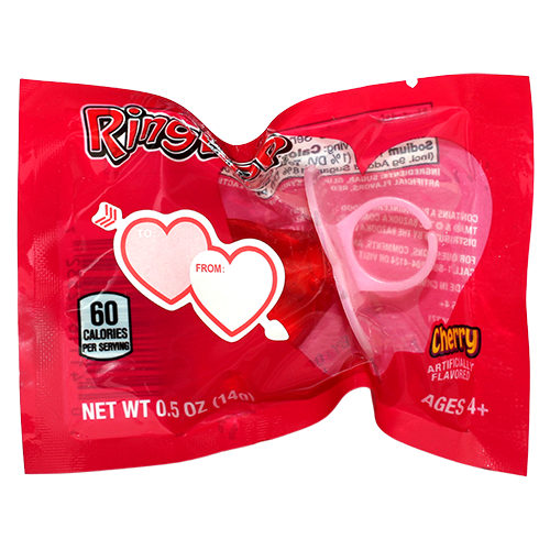 Ring Pop Valentine Heart Shape Lollipop - Visit www.allcitycandy.com for great candy, service and delicious treats.