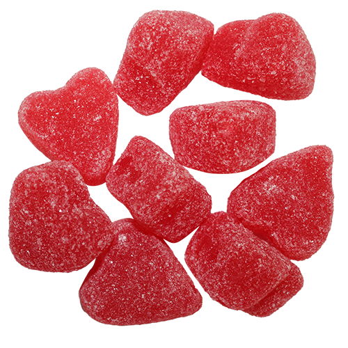 For fresh candy and great service, visit www.allcitycandy.com - Cherry Jelly Hearts Candy Bulk Bags