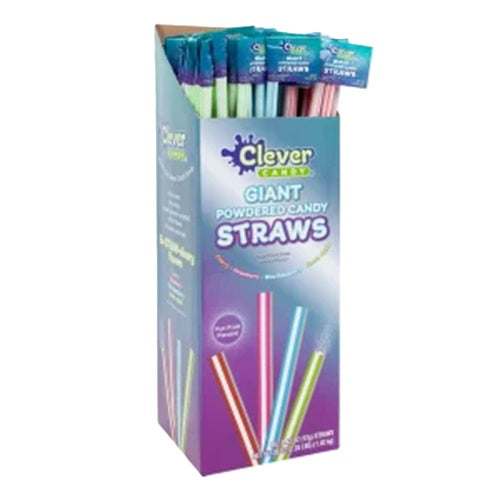 Clever Candy Assorted Giant Powder Candy Straws 0.42 oz.