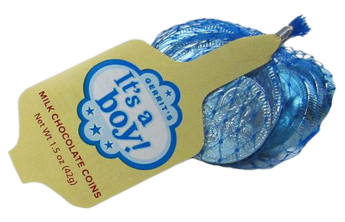 all-city-candy-fort-knox-blue-its-a-boy-milk-chocolate-coins-15-oz-mesh-bag-chocolate-gerrit-j-verburg-candy-case-of-18-160011