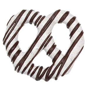 Cookies 'n' Cream Hand Dipped Pretzel Twists 12 pc. Tube - Visit www.allcitycandy.com for great candy, service and delicious treats.