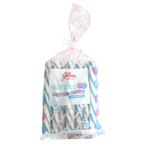 For fresh candy and great service, visit www.allcitycandy.com - Gilliam Old Timey Cotton Candy Soft Sticks 5 oz. Bag