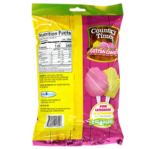 Country Time Pink Lemonade & Lemonade Cotton Candy 3 oz. Bag - For fresh candy and great service, visit www.allcitycandy.com