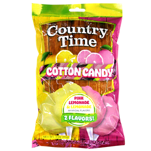 Country Time Pink Lemonade & Lemonade Cotton Candy 3 oz. Bag - For fresh candy and great service, visit www.allcitycandy.com