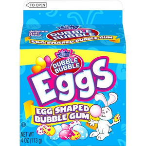 All City Candy Dubble Bubble Eggs Egg-Shaped Bubble Gum - 4 oz. Carton Easter Concord Confections (Tootsie) For fresh candy and great service, visit www.allcitycandy.com