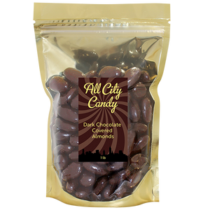 All City Candy Dark Chocolate Covered Almonds - 1 LB Bulk Bag Bulk Unwrapped Albanese Confectionery For fresh candy and great service, visit www.allcitycandy.com